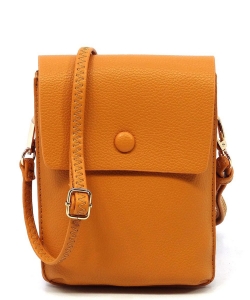 Fashion Pebble Flap Crossbody Bag Cell Phone Purse CA105 MUSTARD